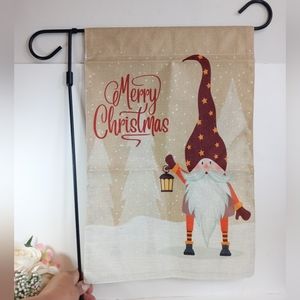 Gnome Merry Christmas Garden Flag. Garden Decor. Gnome front door decor.
